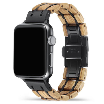 Crafted Elegance: The White Oak Black Apple Watch Band - iWoodStore
