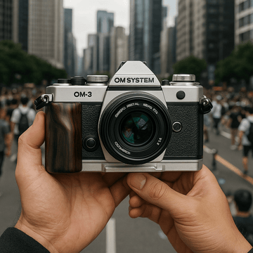 Review of Wooden Grips for OM-System OM-3 Camera - iWoodStore