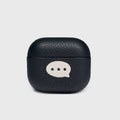 Top lid with nano adhesive for secure closure Black leather case with a white icon on a light gray background