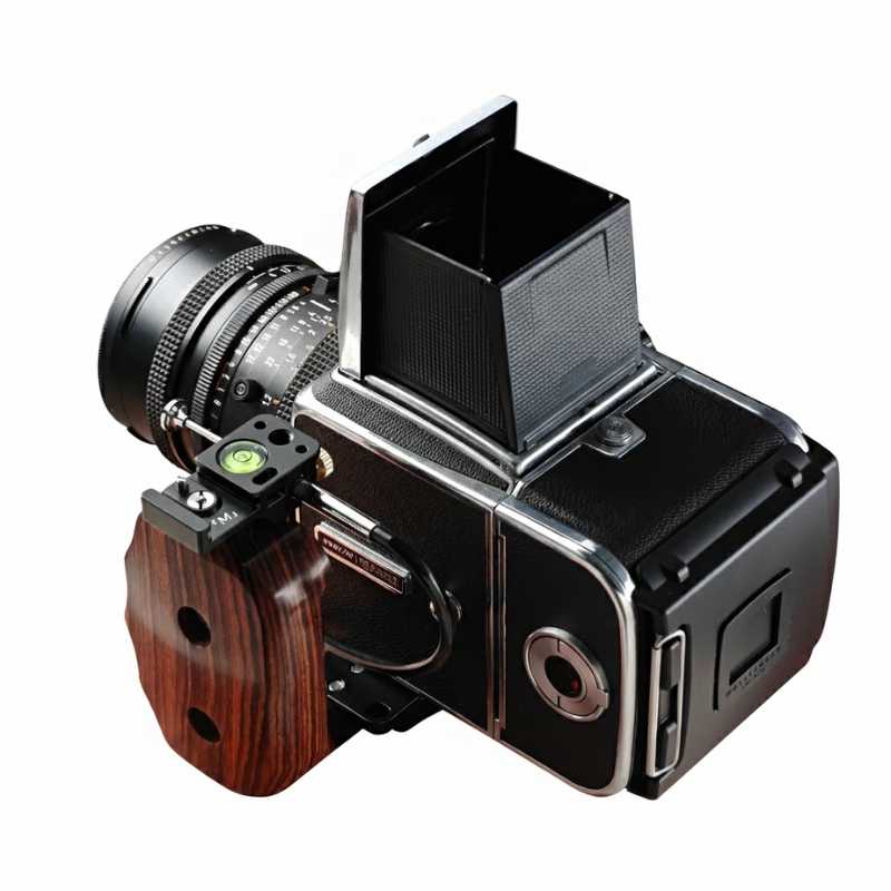Ergonomic Wood Grip for Mamiya RZ/RB, Hasselblad 203/205 & Contax 645 (Arca-Swiss L-Plate)