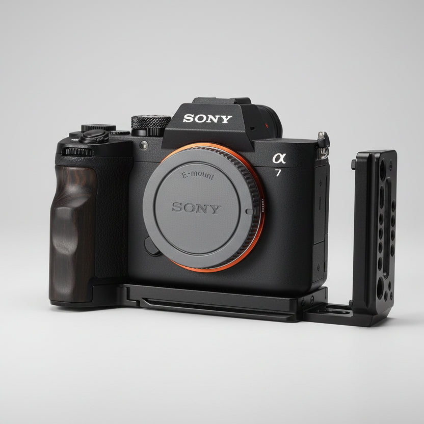 Sony A7M5 Wooden Handgrip | Ergonomic L-Plate & Battery Access | iWoodStore