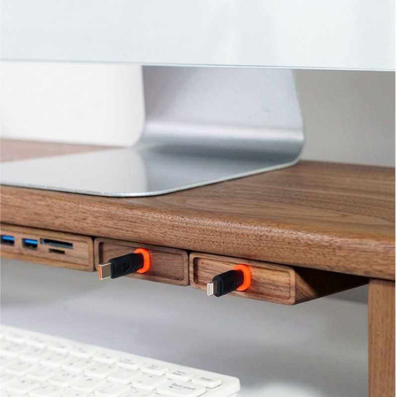 Wood Telescopic Retractable Data Cable Charging Cable For Desk iWoodStore