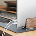 Adjustable Vertical MacBook Stand with Metal Base - iWoodStore