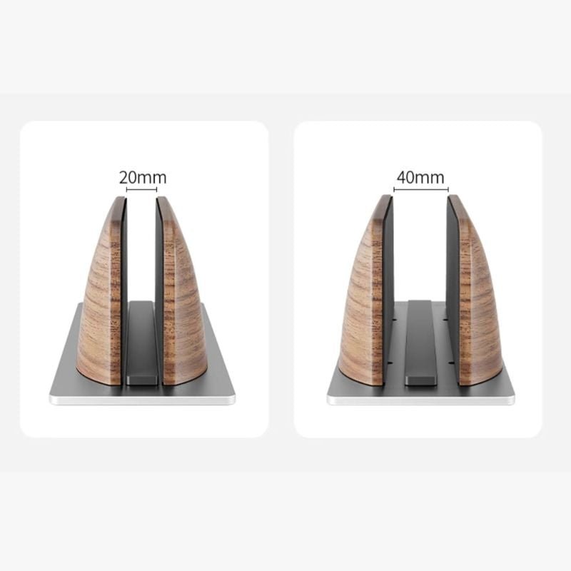 Adjustable Vertical MacBook Stand with Metal Base - iWoodStore