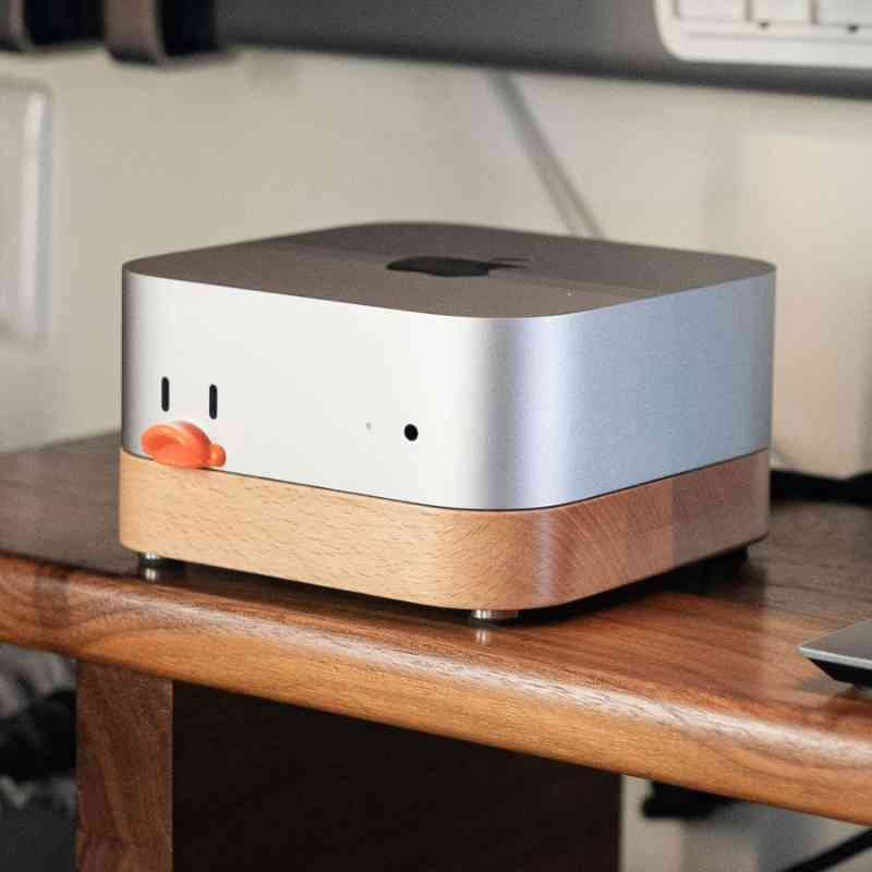Apple Mac Mini M4 Stand Holder Wood - iWoodStore