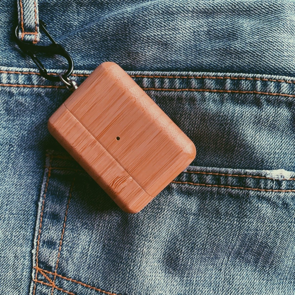 Bamboo AirPods Pro Case with Keychain - iWoodStore
