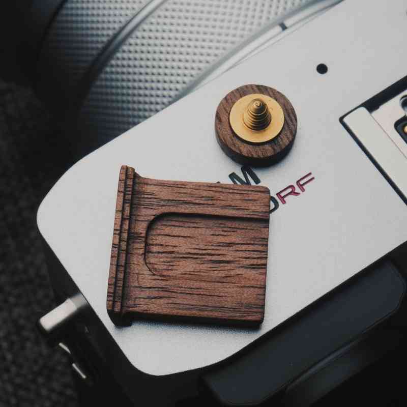 Cover Set Fuji GFX100RF GFX50 Hotshoe Shutter Button Wood - iWoodStore