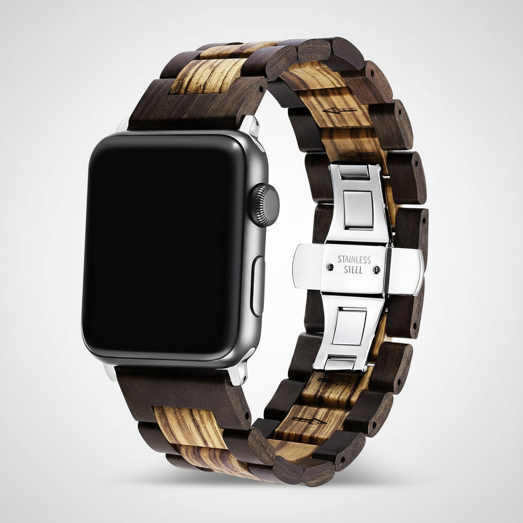 Ebony Zebra Wooden Band for Apple Watch - iWoodStore