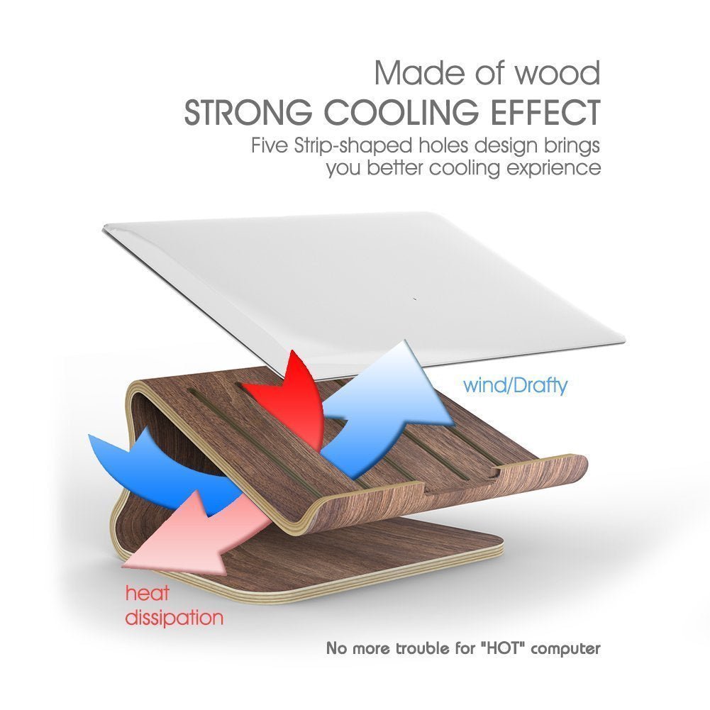 Elevated Laptop Riser Stand - iWoodStore