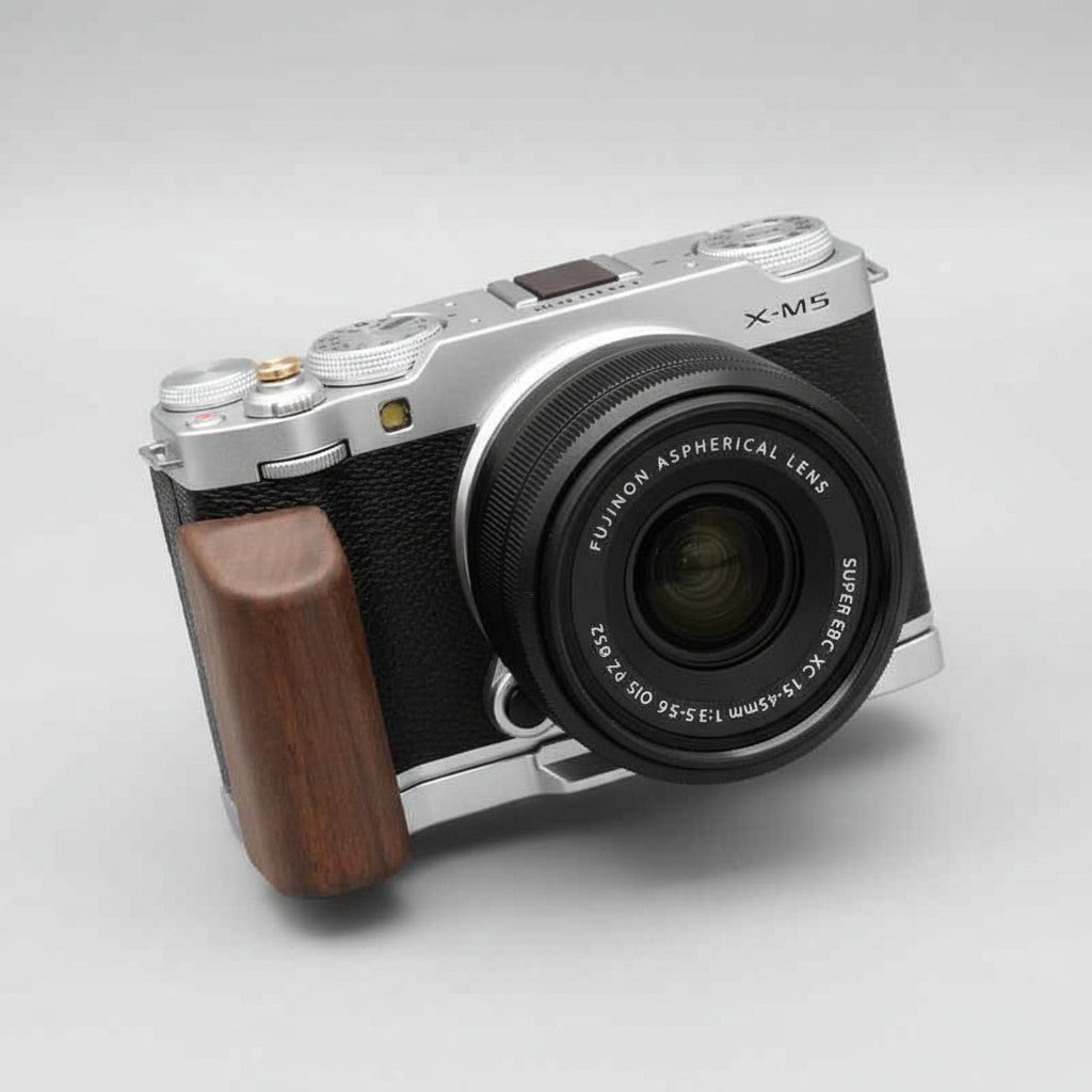 Extended Fuji XM5 Grip Large Hand MS Design - iWoodStore