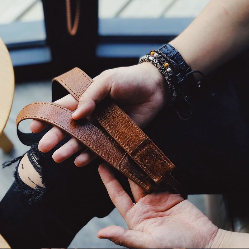 Extra Thick Leather Strap For Camera KC Design - iWoodStore