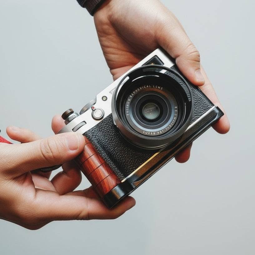 Fuji X-100V Camera Hand Grip Rounded (X100V) - iWoodStore