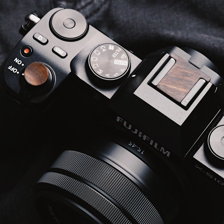 Fuji X-S10 X-H1 Wooden Shutter Button Hot Shoe Cover Set (XS10 XH1) - iWoodStore