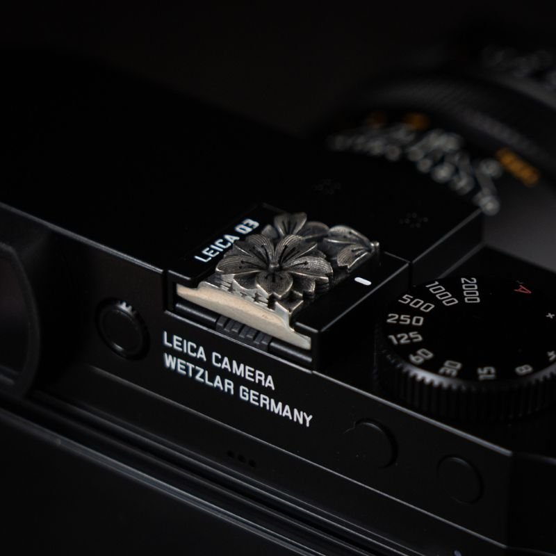 Leica Fujifilm Shutter Button Hot Shoe Cover Silver Sakura - iWoodStore