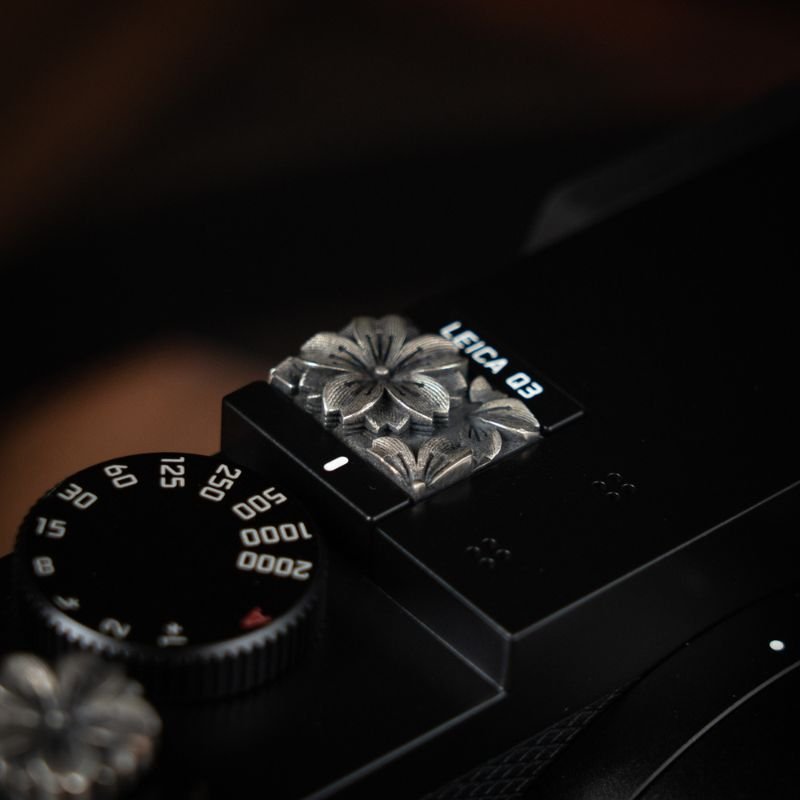 Leica Fujifilm Shutter Button Hot Shoe Cover Silver Sakura - iWoodStore
