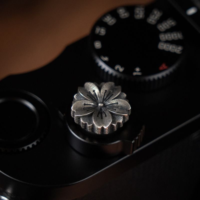 Leica Fujifilm Shutter Button Hot Shoe Cover Silver Sakura - iWoodStore