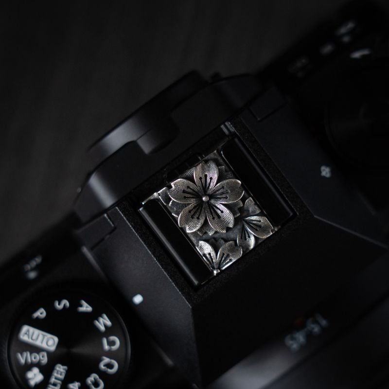 Leica Fujifilm Shutter Button Hot Shoe Cover Silver Sakura - iWoodStore