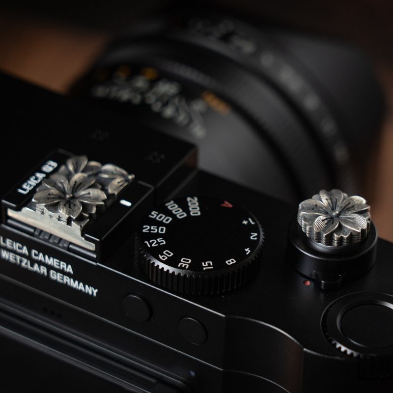 Leica Fujifilm Shutter Button Hot Shoe Cover Silver Sakura - iWoodStore