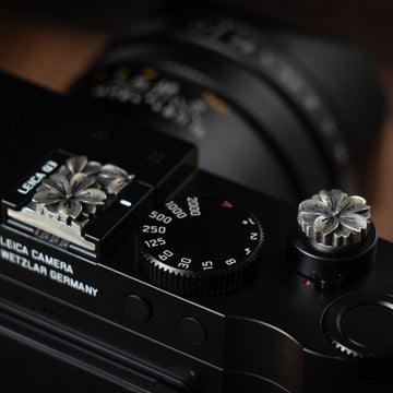 Leica Fujifilm Shutter Button Hot Shoe Cover Silver Sakura - iWoodStore