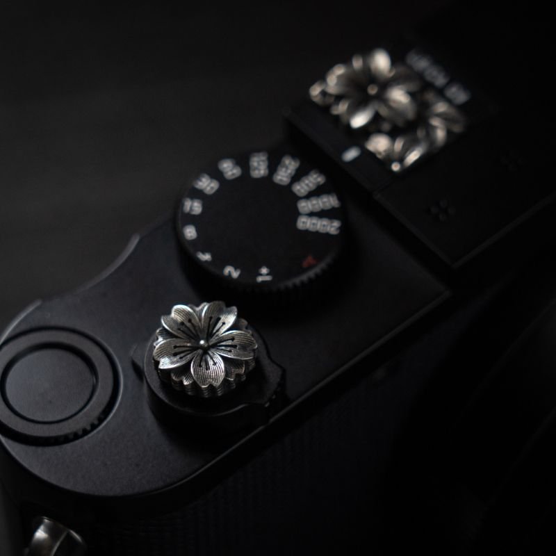 Leica Fujifilm Shutter Button Hot Shoe Cover Silver Sakura - iWoodStore