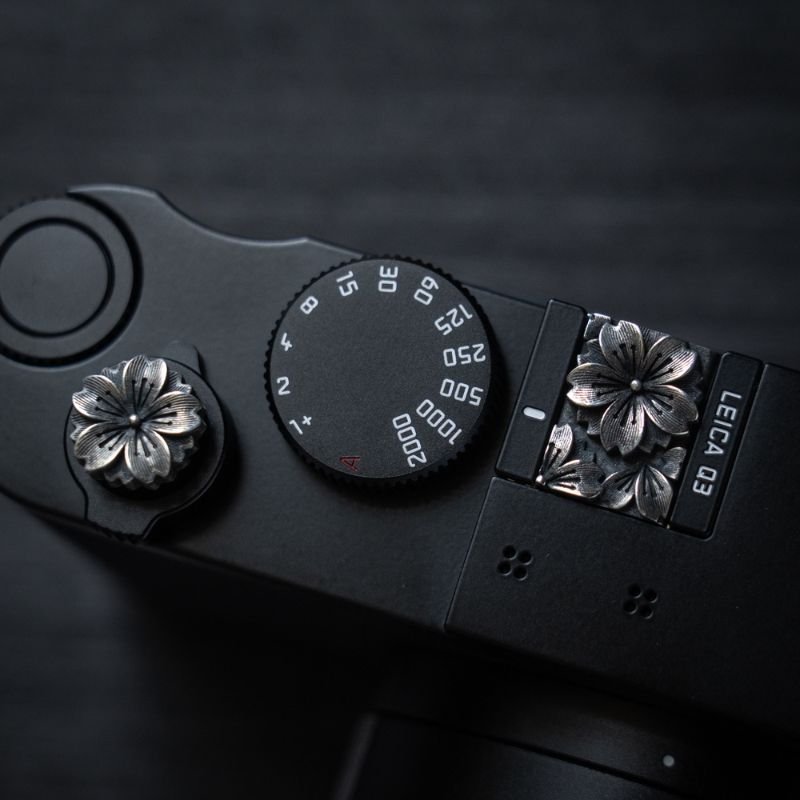 Leica Fujifilm Shutter Button Hot Shoe Cover Silver Sakura - iWoodStore