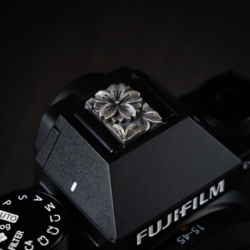 Leica Fujifilm Shutter Button Hot Shoe Cover Silver Sakura - iWoodStore