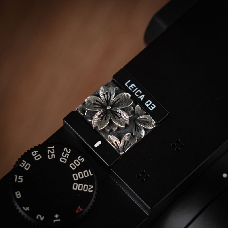Leica Fujifilm Shutter Button Hot Shoe Cover Silver Sakura - iWoodStore