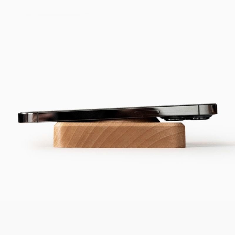 Light Birch Wood Magsafe Holder Stand - iWoodStore