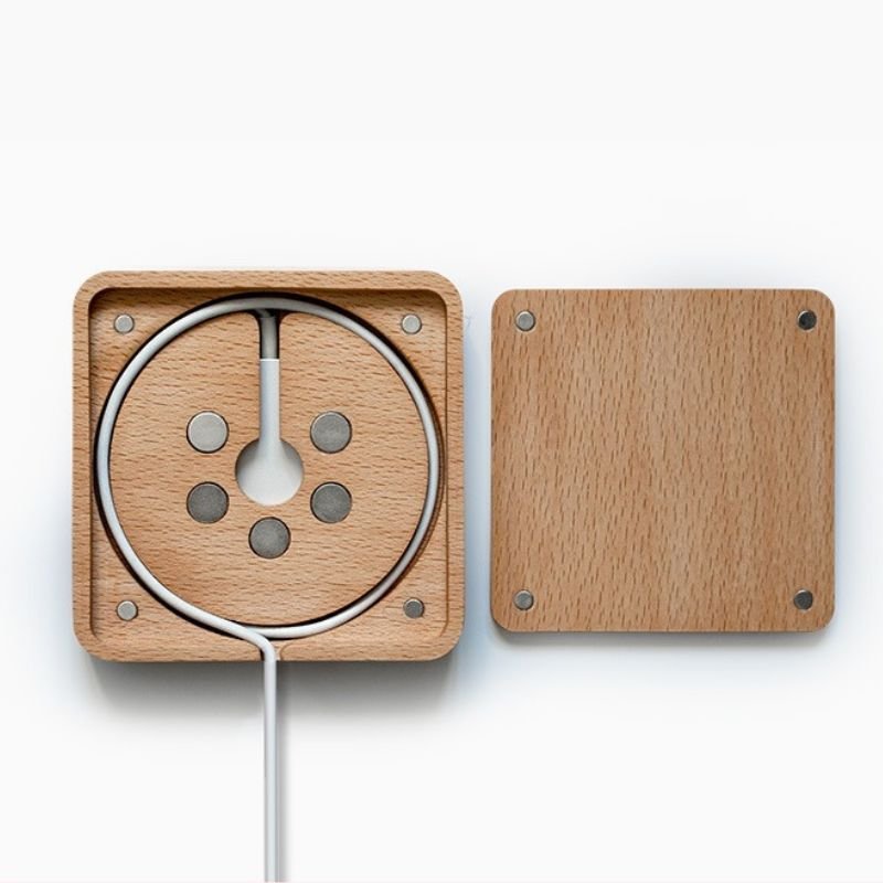 Light Birch Wood Magsafe Holder Stand - iWoodStore