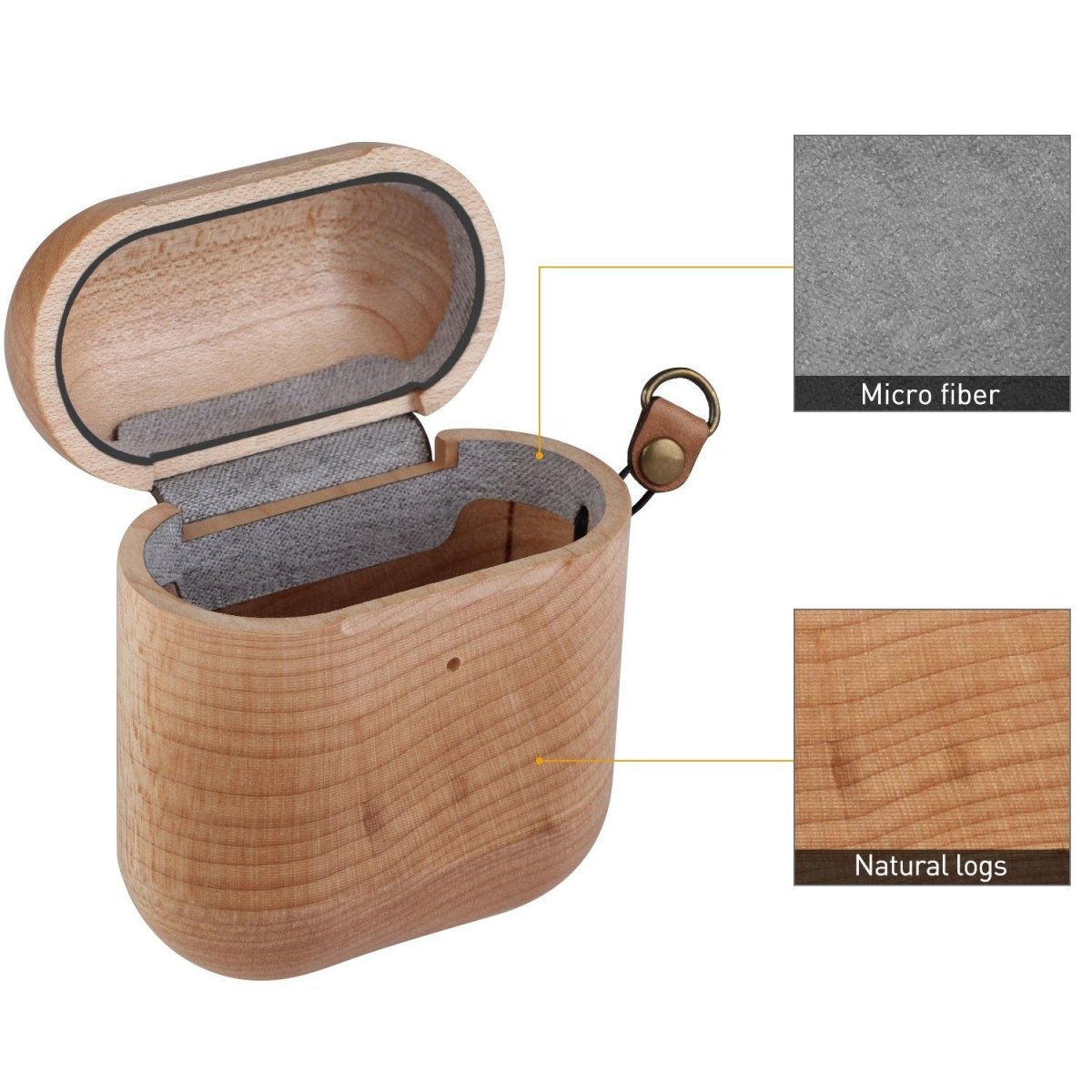 Maple Wood AirPod 1/2 Case - iWoodStore