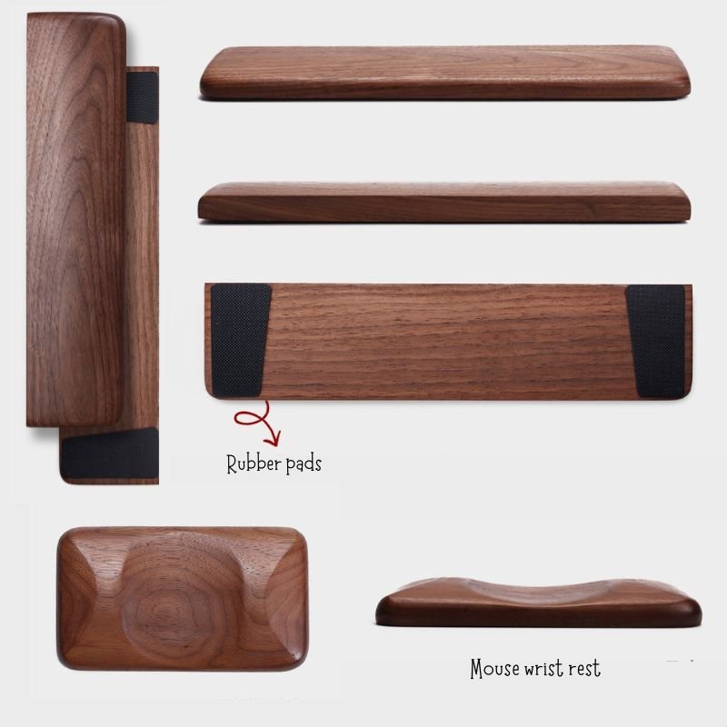 brown walnut wood Mechanical Keyboard Wrist Support iwoodstore