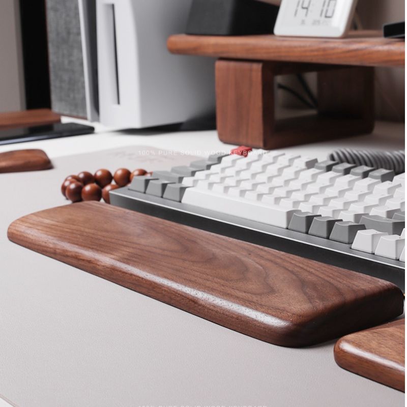 brown walnut wood Mechanical Keyboard Wrist Support iwoodstore