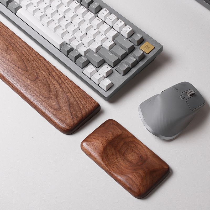 brown walnut wood Mechanical Keyboard Wrist Support iwoodstore