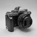 Nikon camera with Nikkor lens on a light surface
