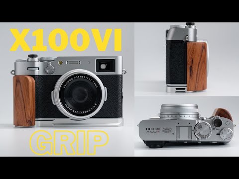 Fuji X100VI Grip Handle Fujifilm x100vi dark ebony brown walnut rosewood zebranowood grip x100vi handgrip YW design iwoodstore