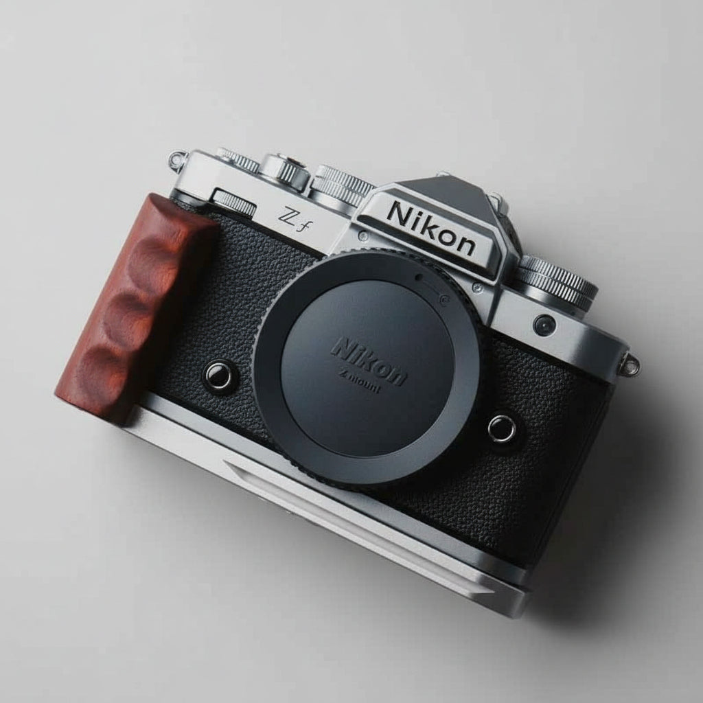 Silver Nikon ZF Handgrip Wood KC Design - iWoodStore