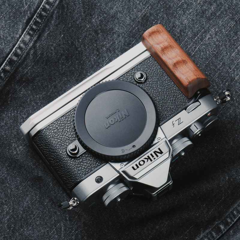 Silver Nikon ZF Handgrip Wood KC Design - iWoodStore