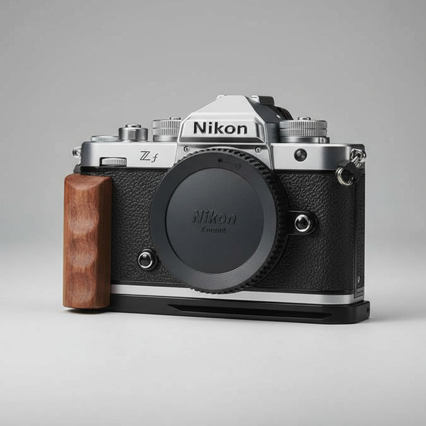 Silver Nikon ZF Handgrip Wood KC Design - iWoodStore