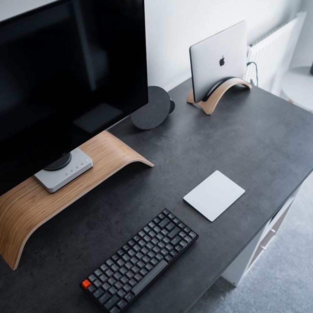 U shaped Monitor Shelf for Desk - iWoodStore