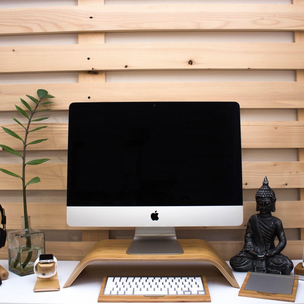 U shaped Monitor Shelf for Desk - iWoodStore