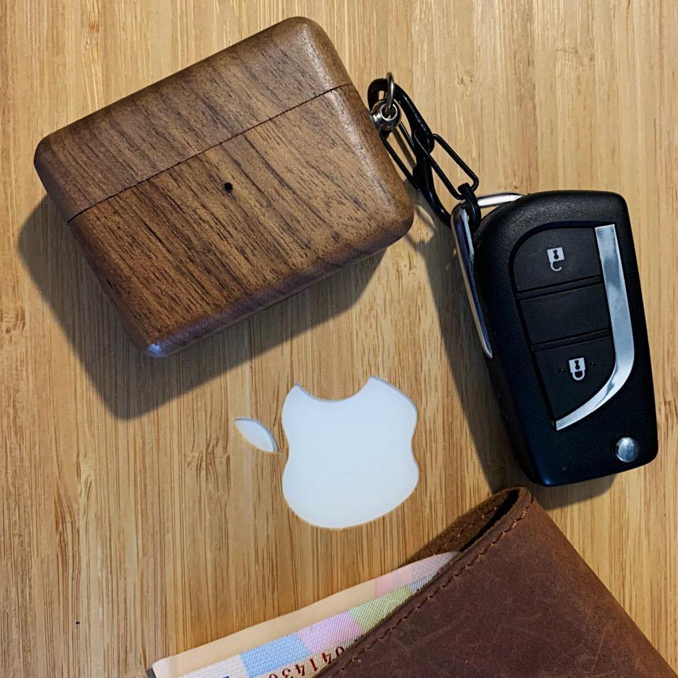 Walnut AirPods Pro Case with Keychain - iWoodStore