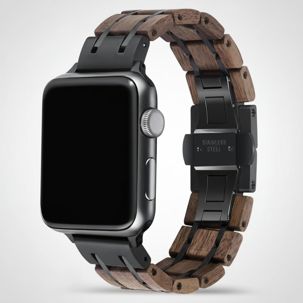 Walnut Black Apple Watch Band - iWoodStore