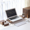 Walnut Monitor Holder with USB Ports - iWoodStore