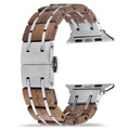 Walnut Silver Apple Watch Band - iWoodStore