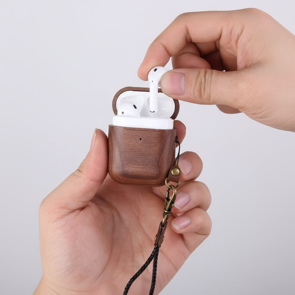 Walnut Wood AirPod 1/2 Case - iWoodStore
