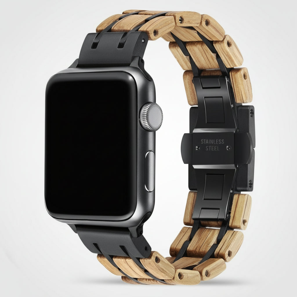 White Oak Black Apple Watch Band - iWoodStore