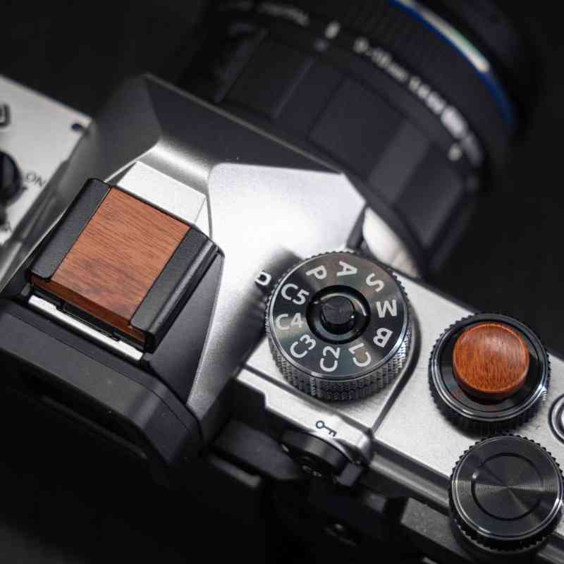 Wooden Cover Set Hot Shoe Shutter Button OM3 OM5 EP7 ZFC - iWoodStore