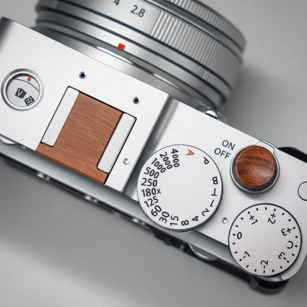 Wooden Fuji XE5 Hot Shoe Shutter Button Cover Set - iWoodStore