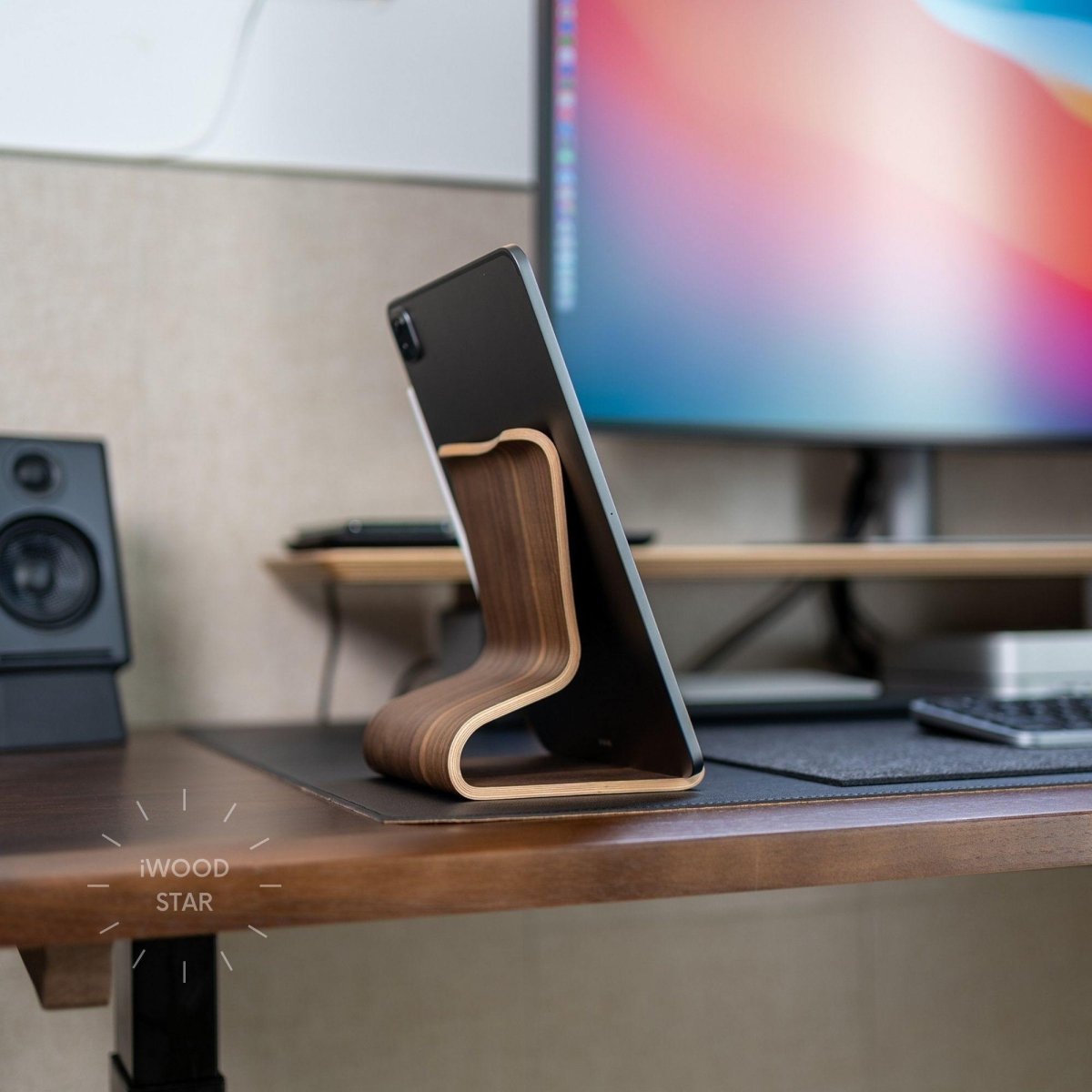 Wooden Tablet Holder for Desk - iWoodStore