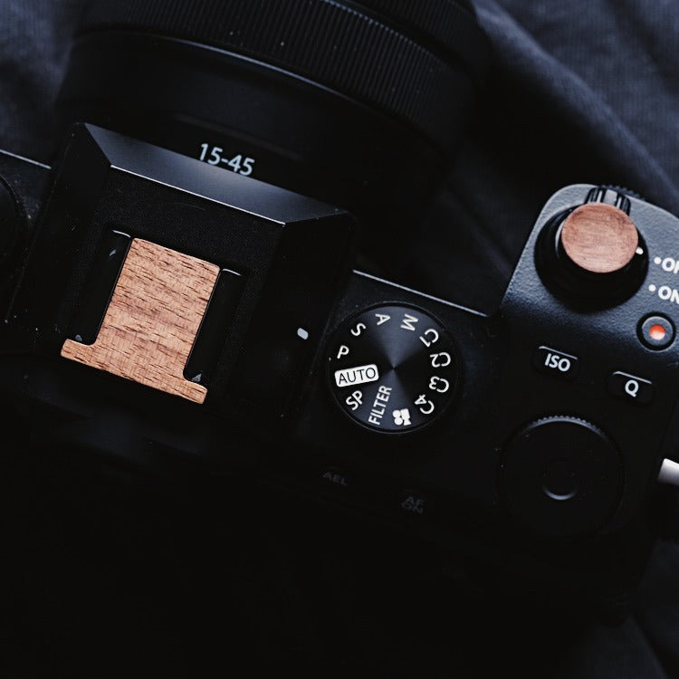 Fuji X-S10 X-H1 Wooden Shutter Button Hot Shoe Cover Set (XS10 XH1) - iWoodStore